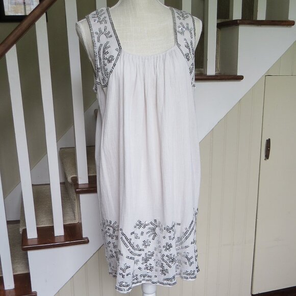 Calypso St. Barth Dresses & Skirts - Calypso St. Barth Sleeveless Gauzy Cotton Sequin Dress Lined SIZE LARGE